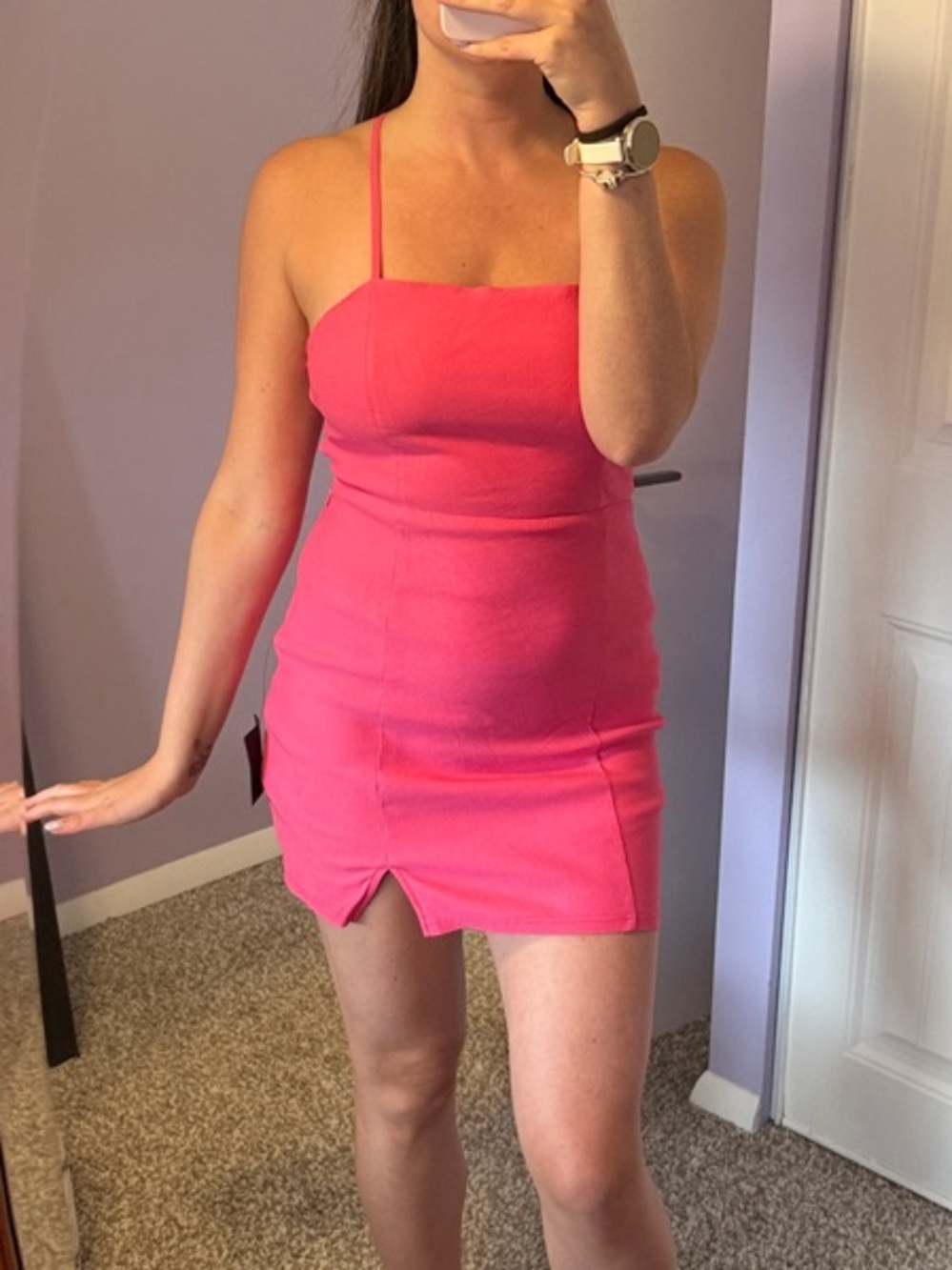 Lulu's Hot Pink Mini Bodycon Dress